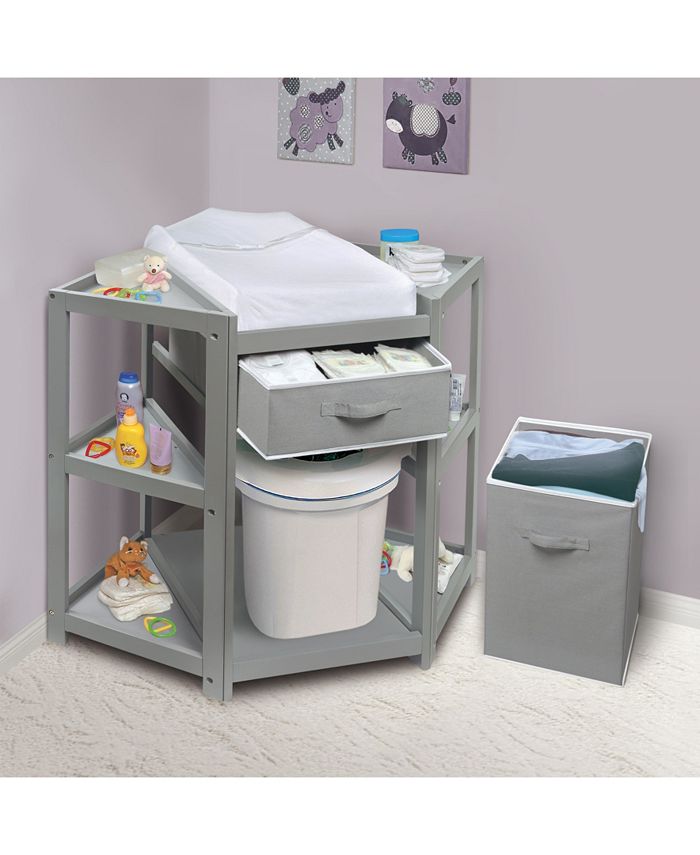Badger Basket Diaper Corner Baby Changing Table with Hamper and Basket OVERMAX Macy's