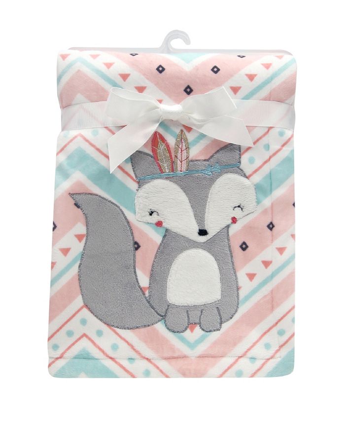 Lambs & Ivy Little Spirit Chevron Fox Luxury Baby Blanket Macy's