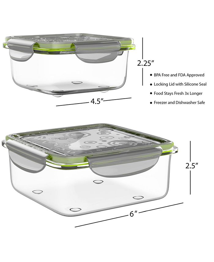 Trademark Global Glass Food Storage Containers with Snap Lids 10