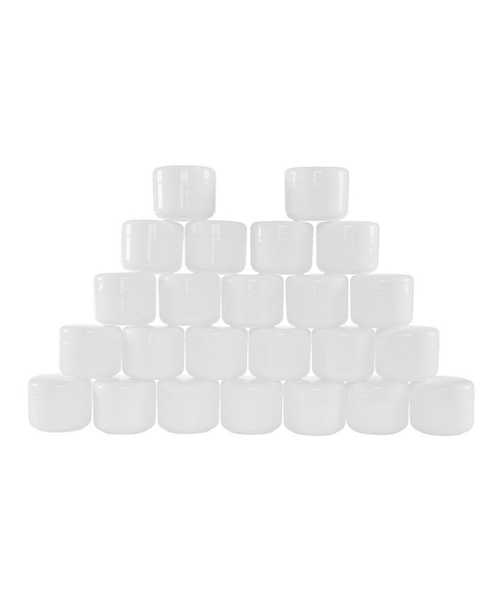 Trademark Global 2 Ounce Plastic Jar Containers, 24 Pack of Storage Jars with Inner and Outer