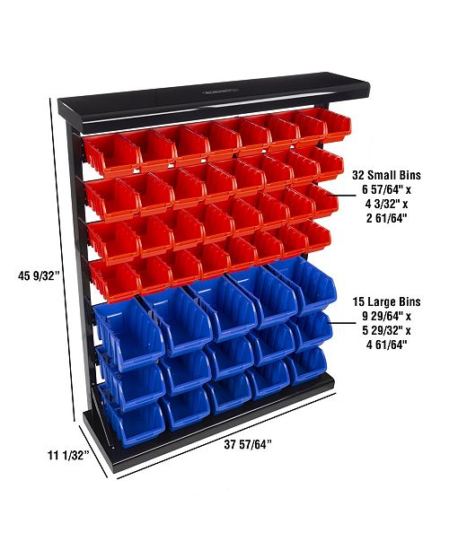 Trademark Global 47 Bin Storage Rack Organizer Wall Mountable