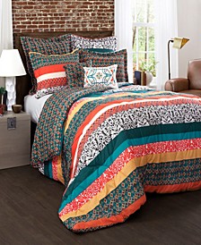 Bohemian Stripe 7-Pc. Full/Queen Comforter Set