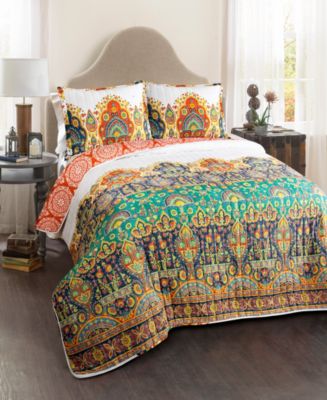 Lush Décor Bohemian Meadow 3-Pc. Full/Queen Quilt Set - Macy's