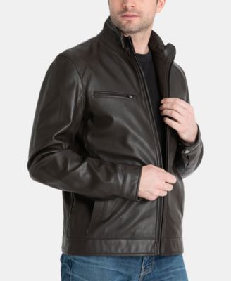 michael kors men's perforated leather moto jacket