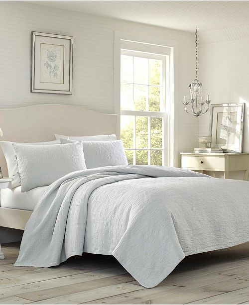 Laura Ashley Zinnia Grey Coverlet Set King Reviews Quilts