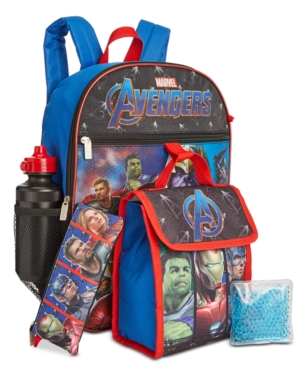 Bioworld Little & Big Boys 5-Piece Avengers Backpack & Lunch Kit Set