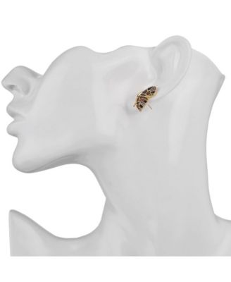 Multi-Colored Cubic Zirconia Butterfly Wing Stud Earring