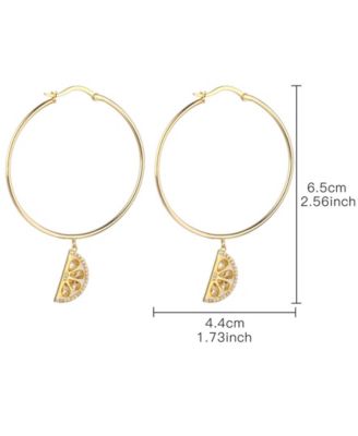 Cubic Zirconia Lemon Hoop Earring