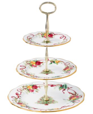 Royal Albert - Old Country Roses Holiday 3-Tiered Cake Plate