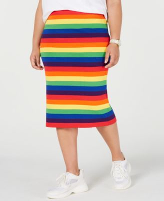 Rainbow plus size pencil skirts hotsell