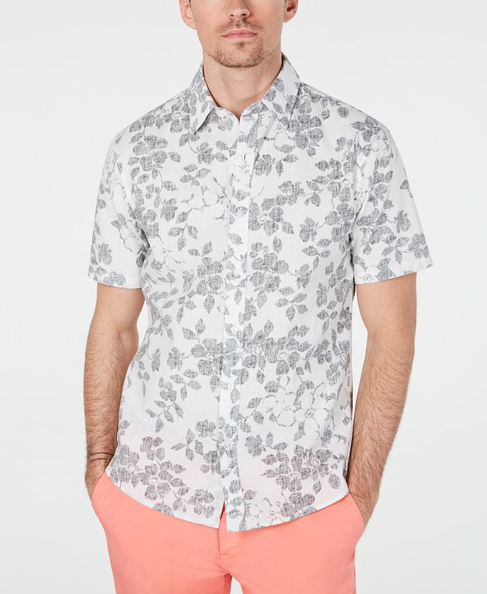 Michael Kors Men's Slim-Fit Reverse Print Shirt - Macy's