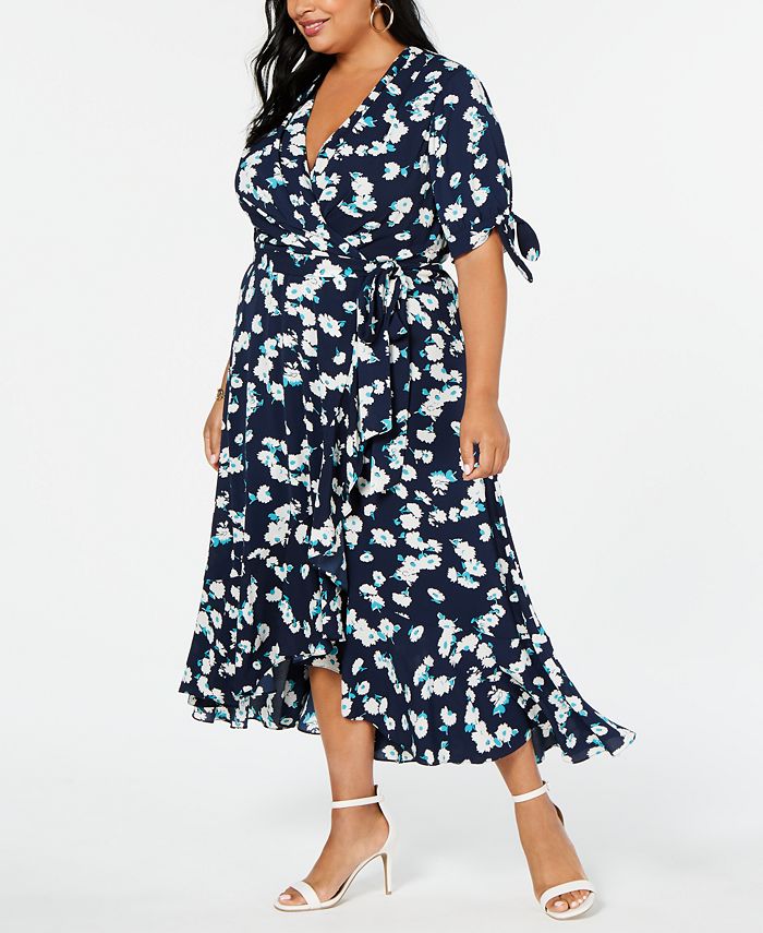 Jessica Howard Plus Size Floral High-Low Maxi Dress - Macy's