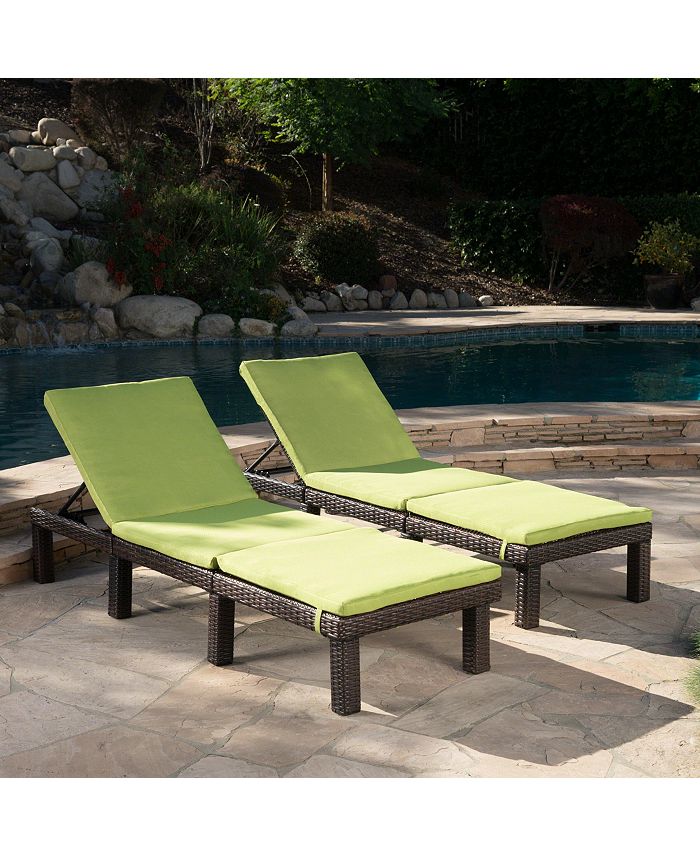 Noble House Jamaica Outdoor Chaise Lounge, Set of 2 Macy's