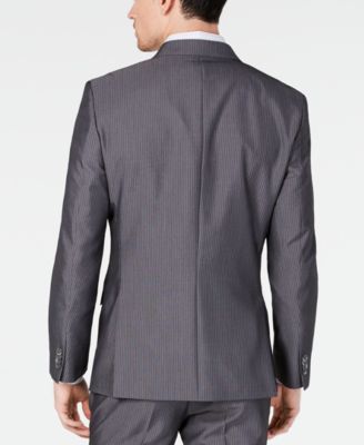 Kenneth Cole Unlisted Men's Slim-Fit Medium Gray Stripe Suit - Macy's