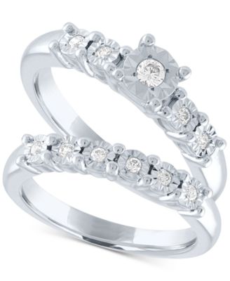 Diamond Bridal Set (1/5 ct. t.w.) in Sterling Silver