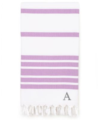 Linum Home - Personalized Herringbone Peshtemal Beach Towel - Lilac