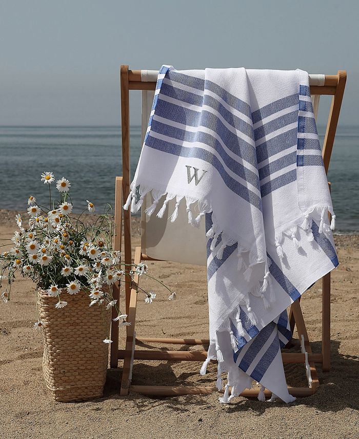 Linum Home Personalized Herringbone Pestemal Beach Towel & Reviews ...