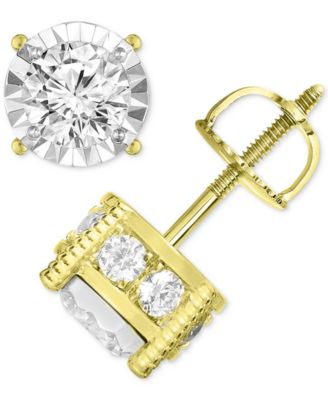 TruMiracle Diamond Stud Earrings 1-14 ct tw in 14k White Yellow or Rose Gold - Yellow Gold 945$