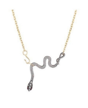 image of Noir Cubic Zirconia Snake Necklace