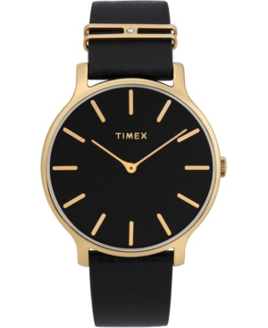 image of Timex Transcend 38mm Leather Strap Watch