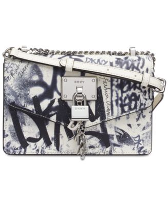 DKNY Elissa Leather Graffiti Logo Chain Strap Shoulder Bag, Created for  Macy's - Macy's