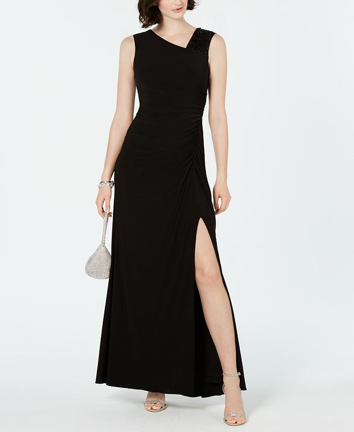 Adrianna Papell Asymmetrical Embellished Gown - Macy's