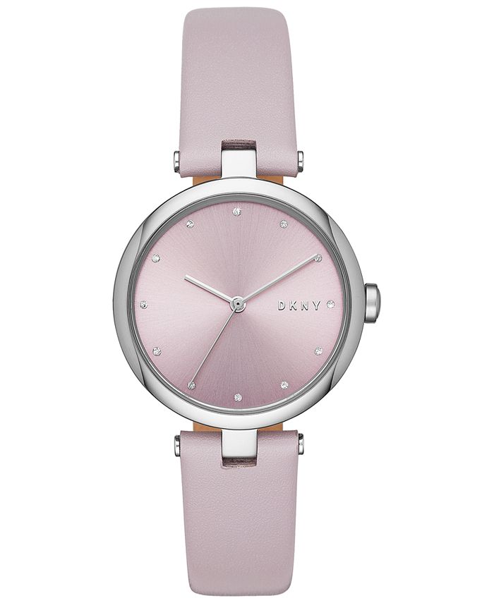 DKNY Women's Eastside Lilac Leather Strap Watch 34mm - Macy's