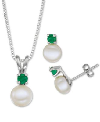 pearl stud and necklace set