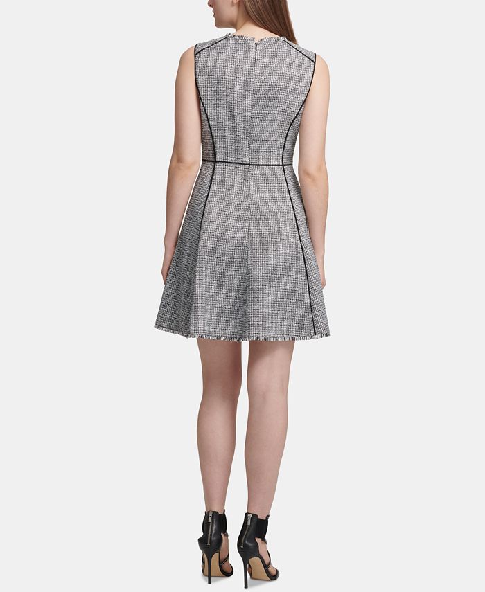 DKNY Piped-Trim Fit & Flare Dress - Macy's