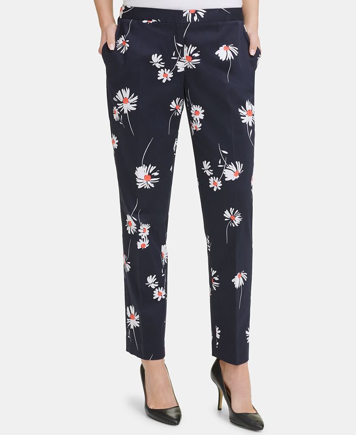 Tommy Hilfiger Floral-Print Slim-Leg Pants, Created for Macy's - Macy's