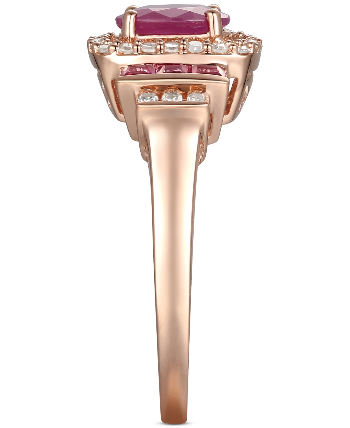 Sapphire (1 ct. t.w.) and Diamond (1/5 ct. t.w.) Ring in 14k Gold (Also available in Emerald and - Ruby/Rose Gold