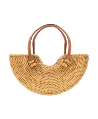 half moon rattan bag