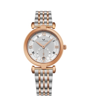 image of Alexander Watch A202B-03, Ladies Quartz Small-Second Date Watch with Rose Gold Tone Stainless Steel Case on Rose Gold Tone Stainless Steel Bracelet