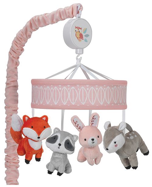 Little Woodland Raccoon Bunny Deer And Fox Musical Baby Crib