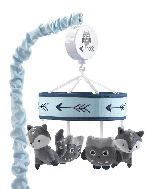 Lambs Ivy Stay Wild Fox And Owl Musical Baby Crib Mobile