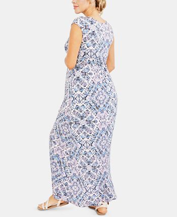 Jessica Simpson Maternity Printed Maxi Dress - Macy's