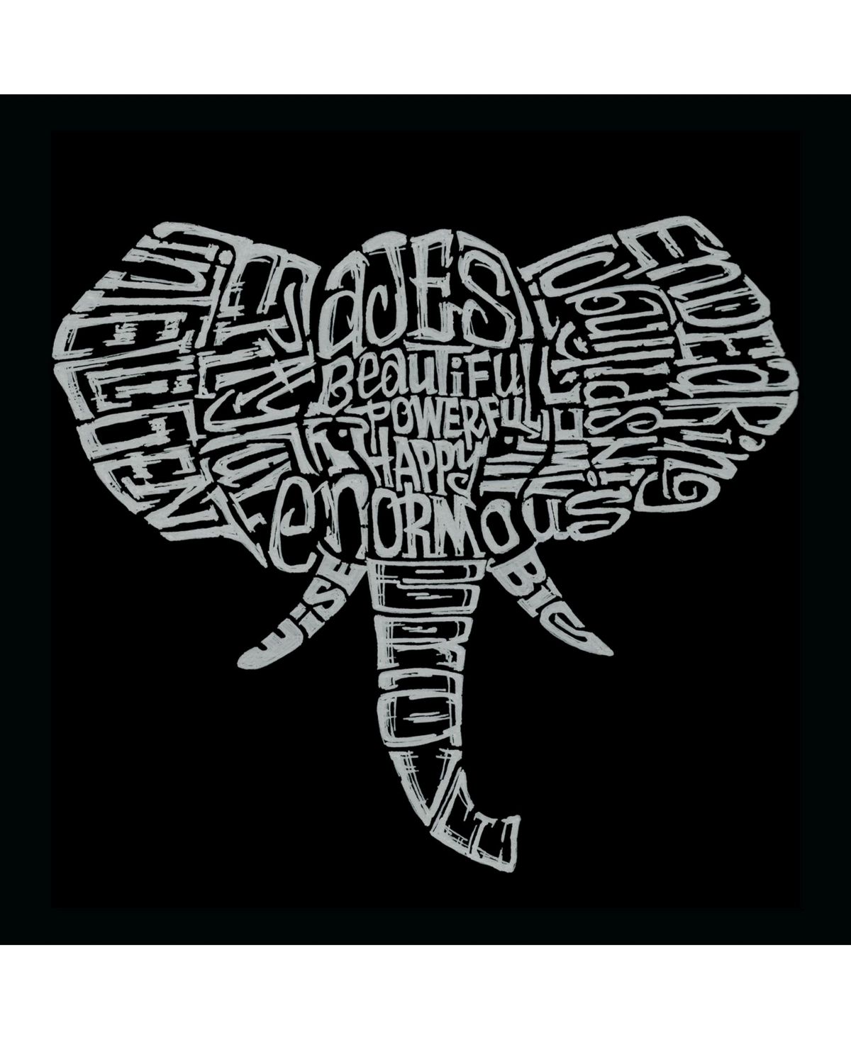 La Pop Art Mens Word Art T-Shirt - Elephant Tusks