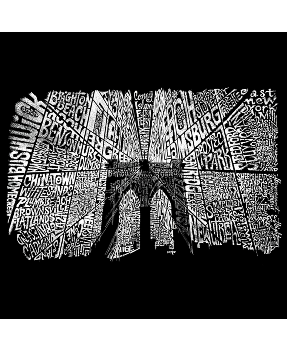 La Pop Art Mens Premium Blend Word Art T-Shirt - Brooklyn Bridge