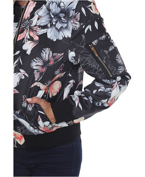 White Mark Women's Floral Bomber Jacket & Reviews Jackets & Blazers Women Macy's