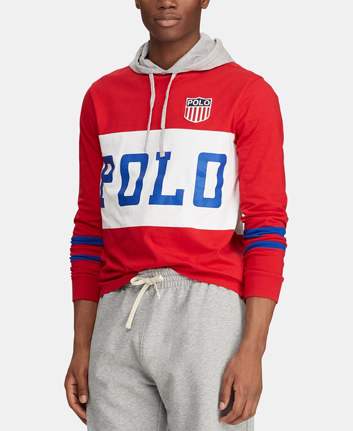 Polo Ralph Lauren Men's Big & Tall Chariots Jersey Hooded T-Shirt - Macy's