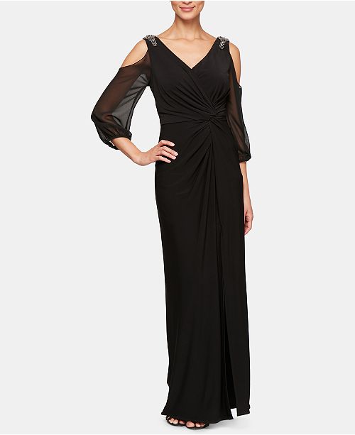 Alex Evenings Knot Front Cold Shoulder Gown Reviews