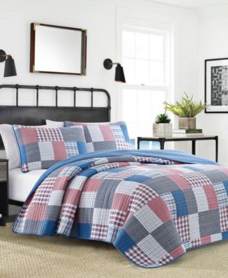 Nautica - Seaside Patchwork Blue Quilt Set, Full/Queen