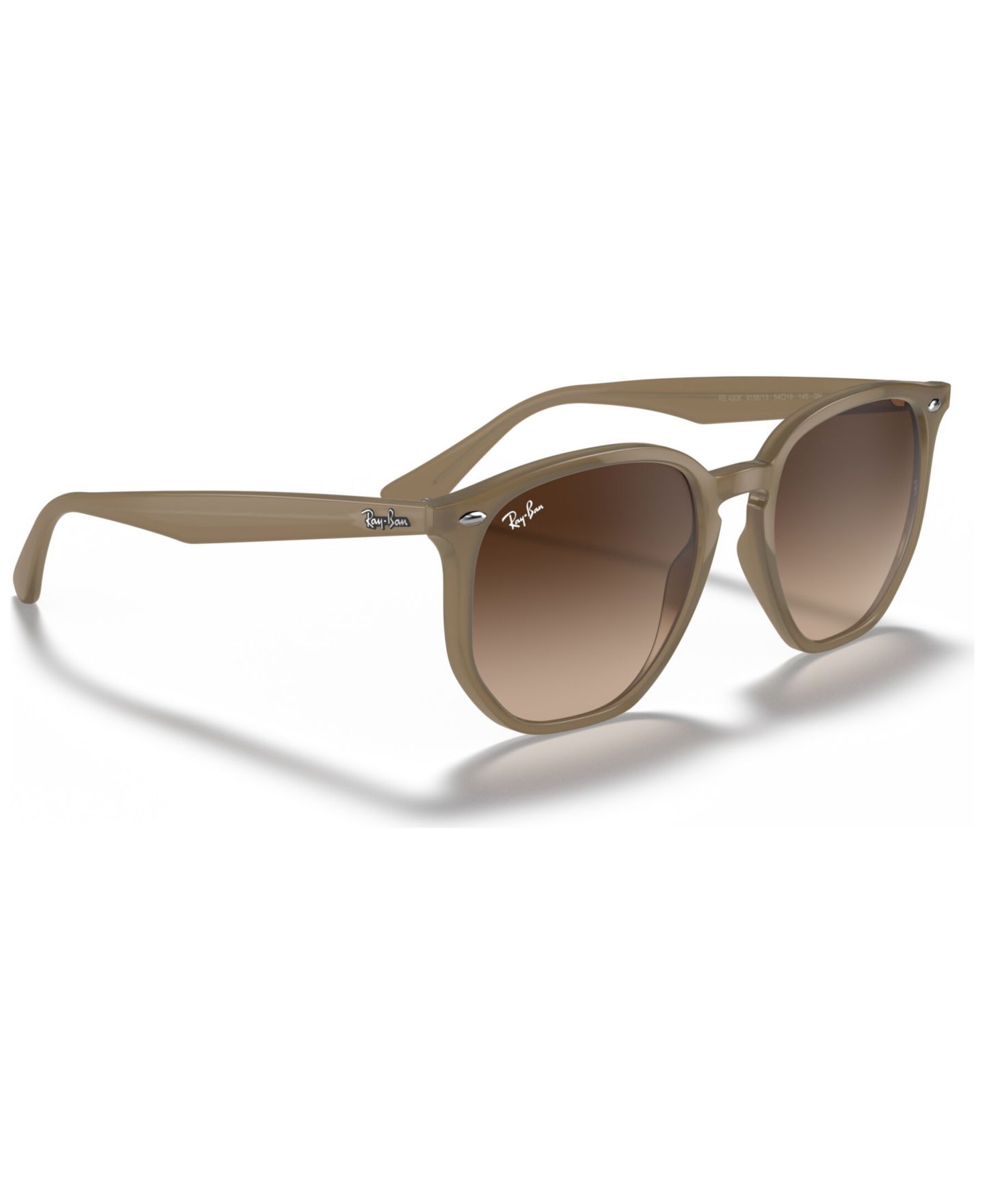 Женские солнцезащитные очки Ray-Ban Sunglasses, RB4306 54, цвет: Бежевый / Коричневый градиентный коричневый — фото 4