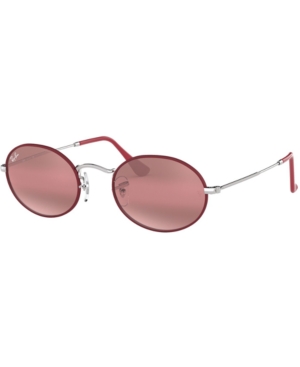 Ray Ban Ray-ban Sunglasses, Rb3547 51 In Silver On Top Matte Bordeaux/purple Bi-mirror Grey-photo