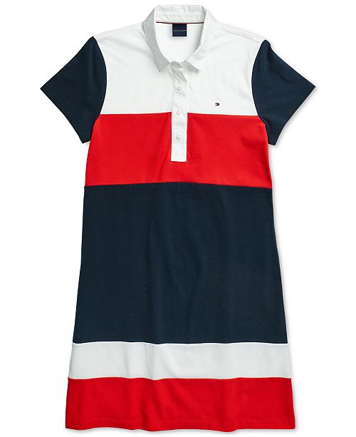 Tommy Hilfiger Women S Jesse Bold Blocked Pollo Dress With