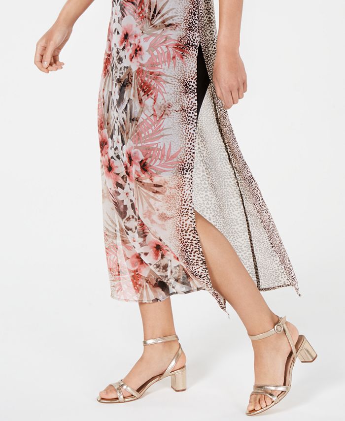 Connected Floral & Animal-Print Maxi Dress - Macy's