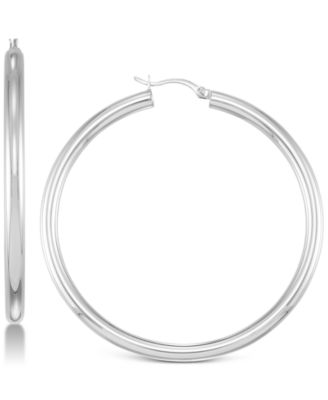 Simone I. Smith Polished Hoop Earrings - Silver
