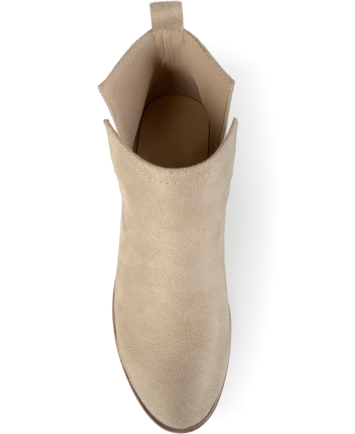 JOURNEE COLLECTION WOMEN'S RIMI NOTCHED ANKLE STACKED HEEL BOOTIES 