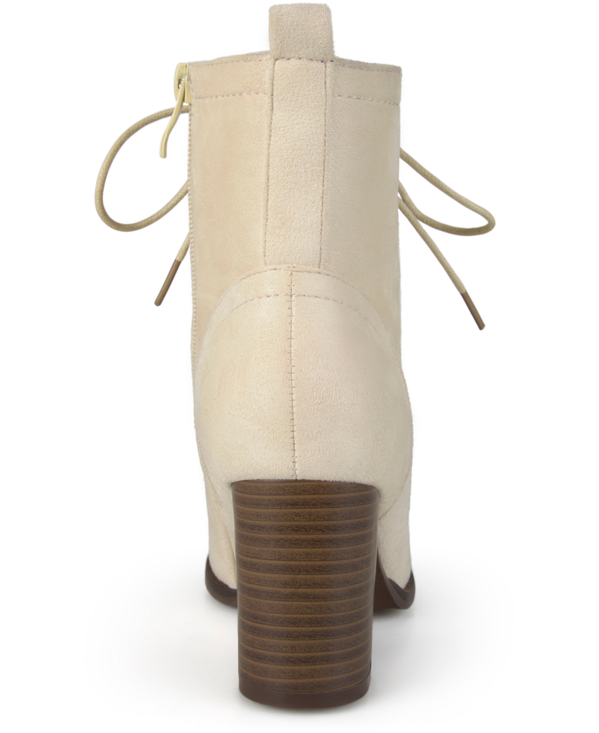 Journee Collection Women's Baylor Lace Up Stacked Heel Booties