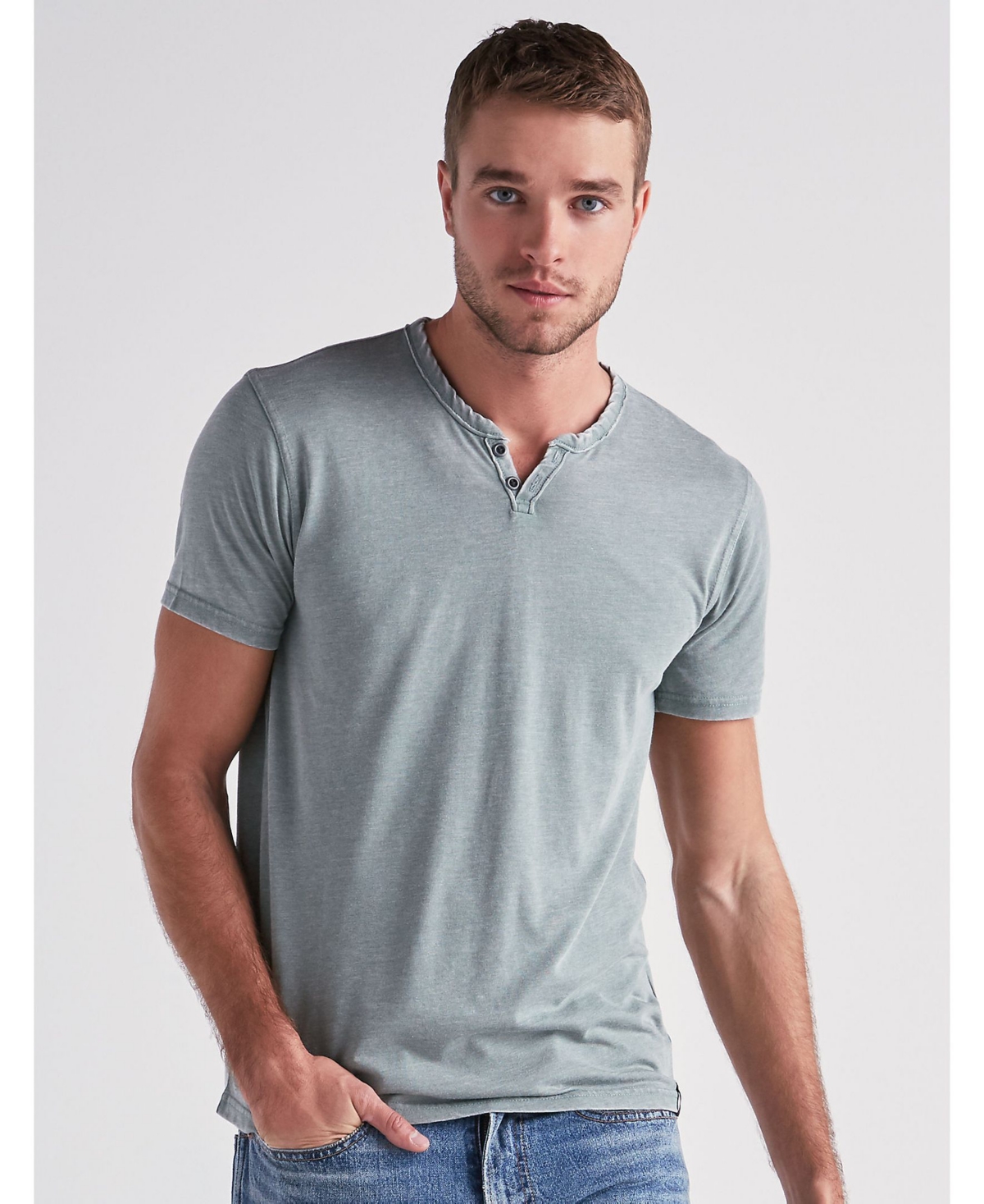 Lucky Brand Men's Venice Burnout Notch Short Sleeves T-shirt In Laurel Wreath
